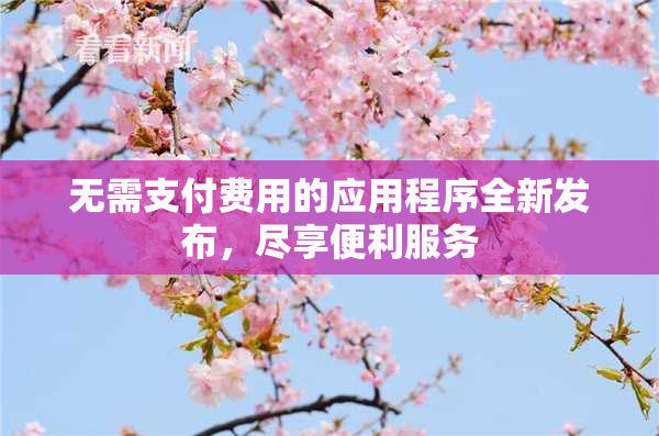 无需支付费用的应用程序全新发布，尽享便利服务