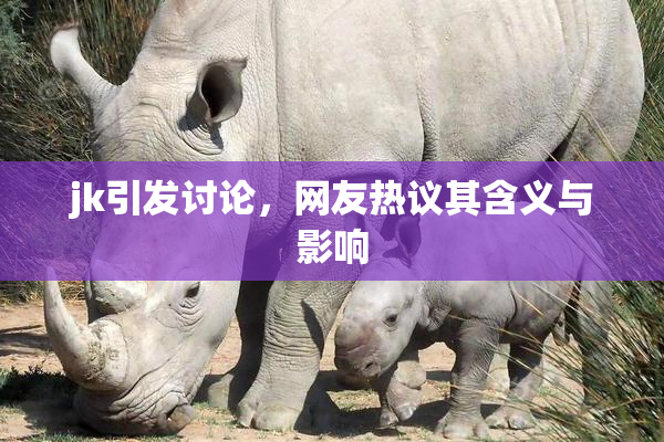 jk引发讨论，网友热议其含义与影响